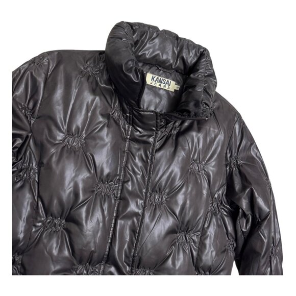 KANSAI JEANS Vintage Y2K Japanese Designer Winter Puffer Parka Jacket Womens Med - Picture 3 of 8